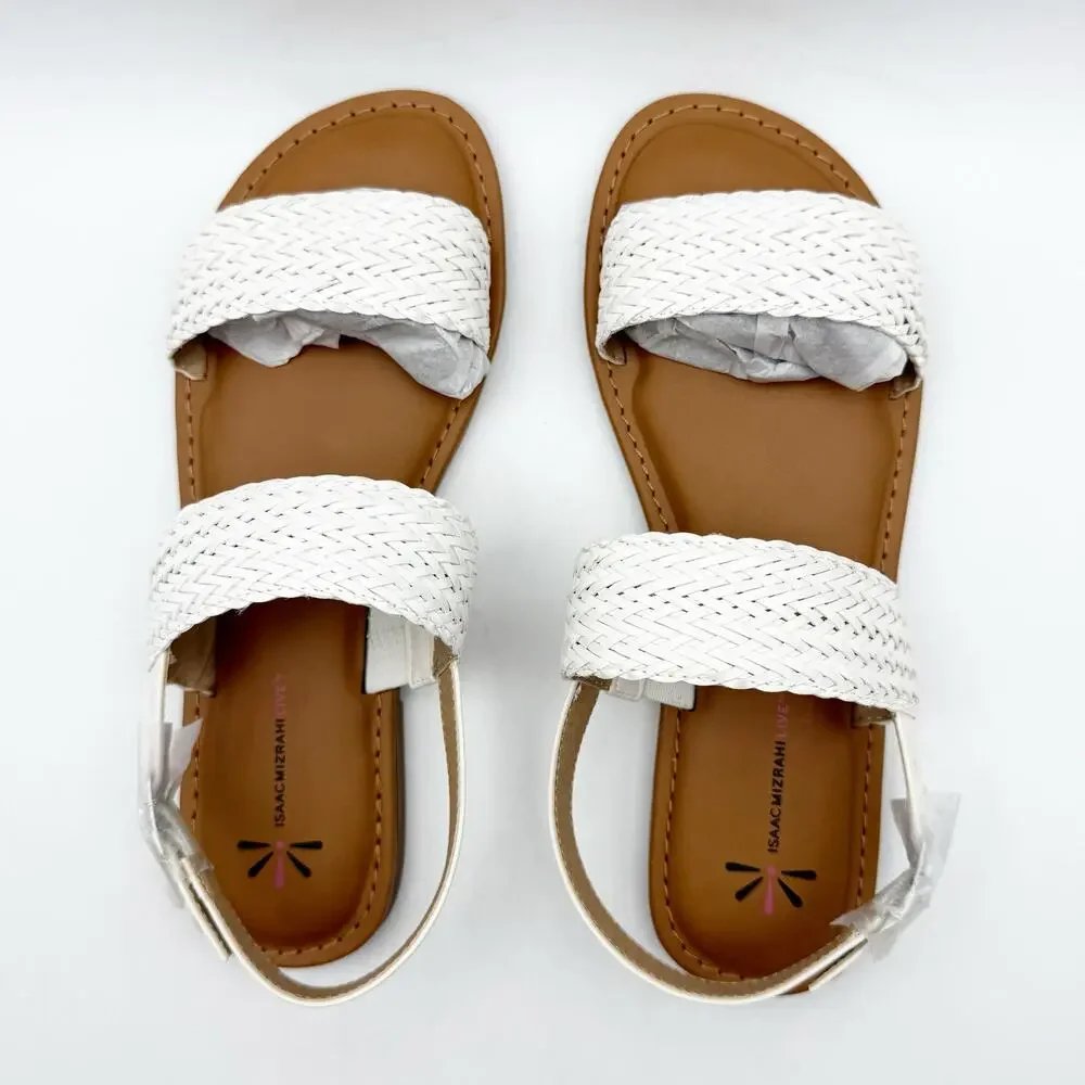 Isaac Mizrahi Live Womens Rosalyn Sandals US 7.5 M EU 37.5 White NIB